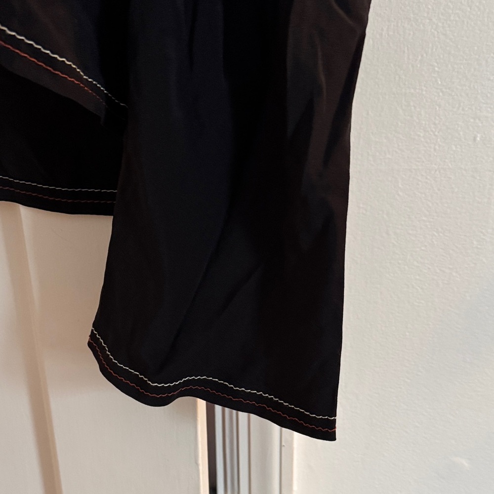 Madewell silk Chic Black Women's Blouse xl back tie bell sleeve low back NWT - Picture 3 of 7